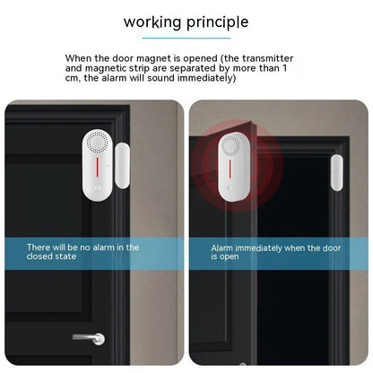 WiFi door magnetic sensor alarm unit for wireless home security with sound and light alerts