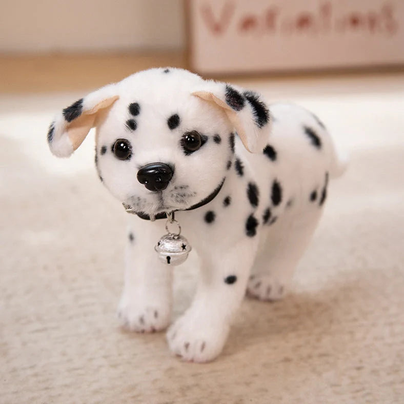 Simulation Husky plush toy in sitting posture measuring 25cm height