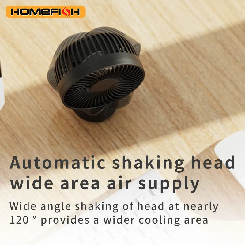 HOMEFISH F2 automatic shake head baby stroller fan with LED light and removable bracket on a pushchair