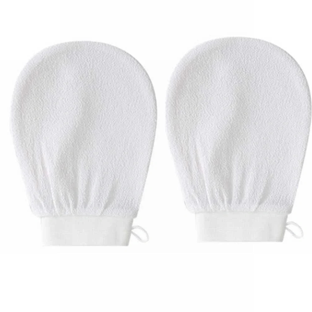 Luxurious exfoliating bath gloves in various vibrant colors, made from soft viscose fiber for a spa-like cleansing experience