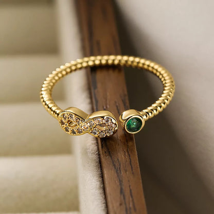 Adjustable clear CZ zircon cross evil eye ring for women, geometric design with irregular elements