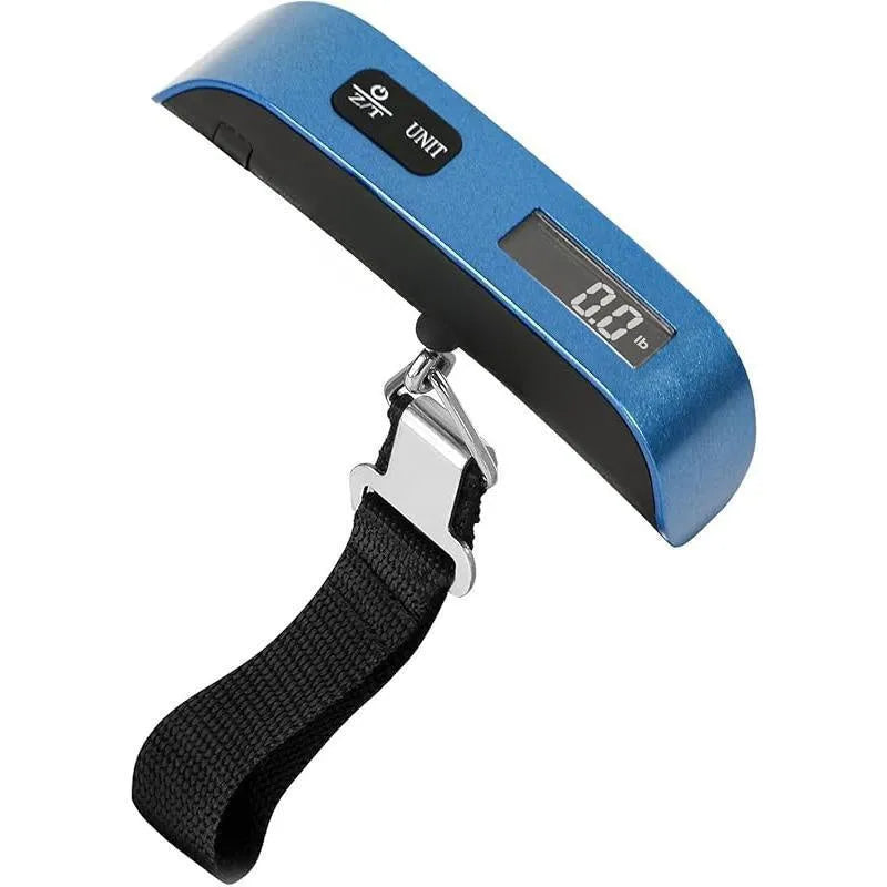 T-shaped electronic luggage scale, 16cm x 3cm, black or blue, wild LCD screen with background light