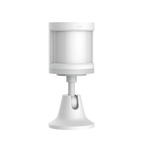 White wireless infrared human body sensor with 7m detection range for smart home automation systems