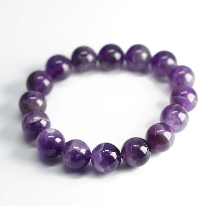 Natural Fantasy Amethyst Bracelet with adjustable string and 6mm-16mm genuine crystal beads