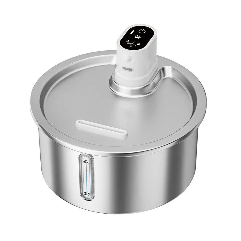 Cat Water Fountain with Stainless Steel Construction and Nine-Gear Constant Temperature Heating Base for Dogs and Cats: Provides Fresh, Temperature-Controlled Water with Adjustable Heating Settings