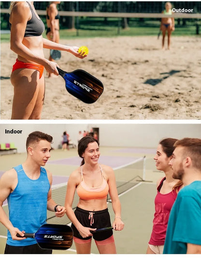 High density fibreglass table tennis racket with a single red rubber surface for outdoor sports.