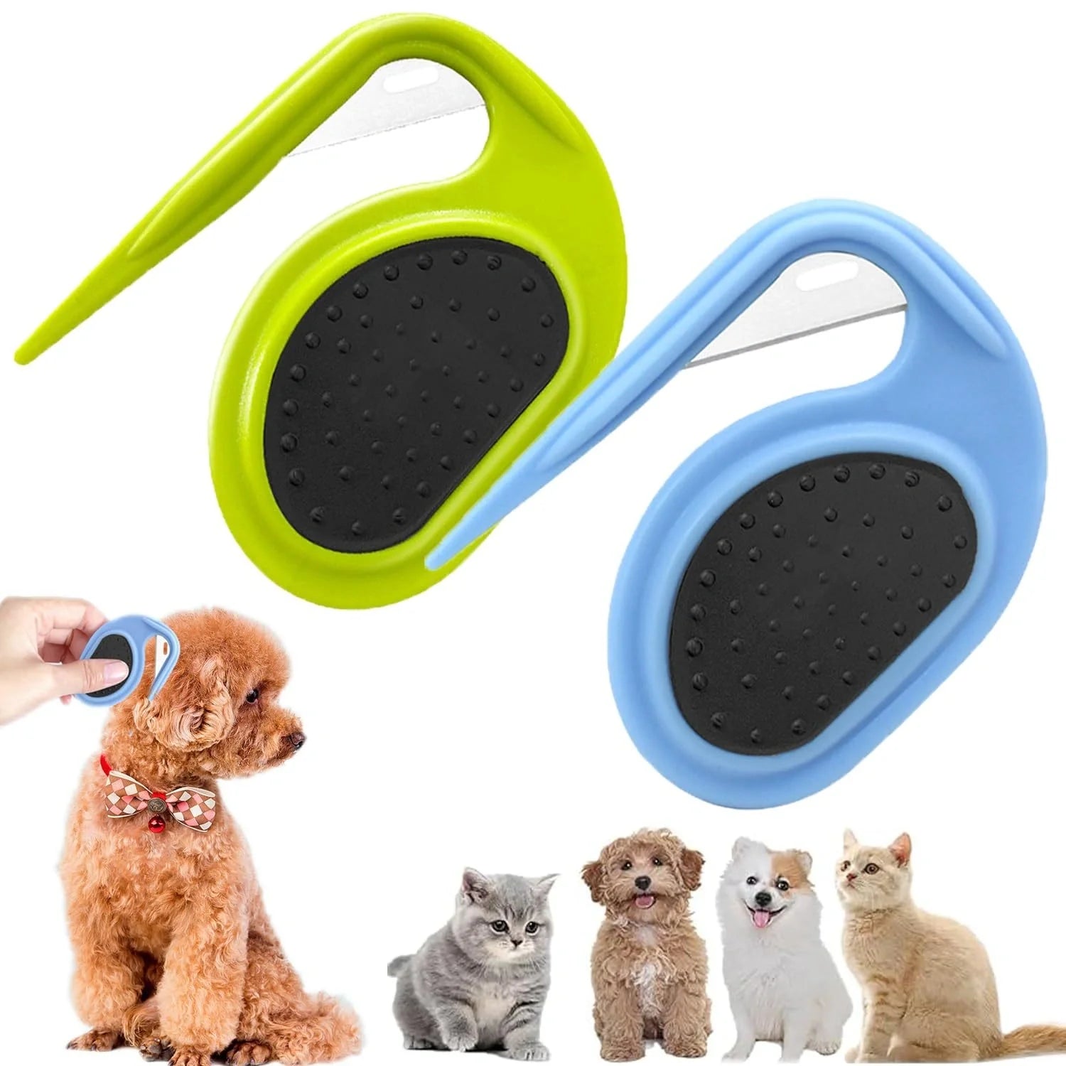 Multifunctional pet comb with stainless steel blade for dogs and cats