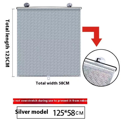 PVC household window sun protection shutter with suction cups in black dots and silver laser options