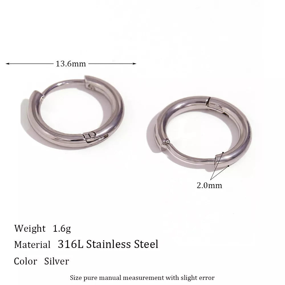 Stainless steel plated 18K ear hoop jewelry for women in golden and silver finishes
