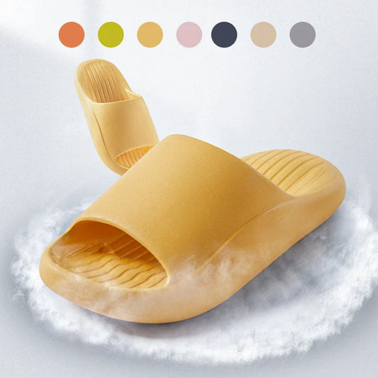 Fashionable and comfortable slippers with cushioned soles and anti-skid technology, available in a variety of vibrant colors.