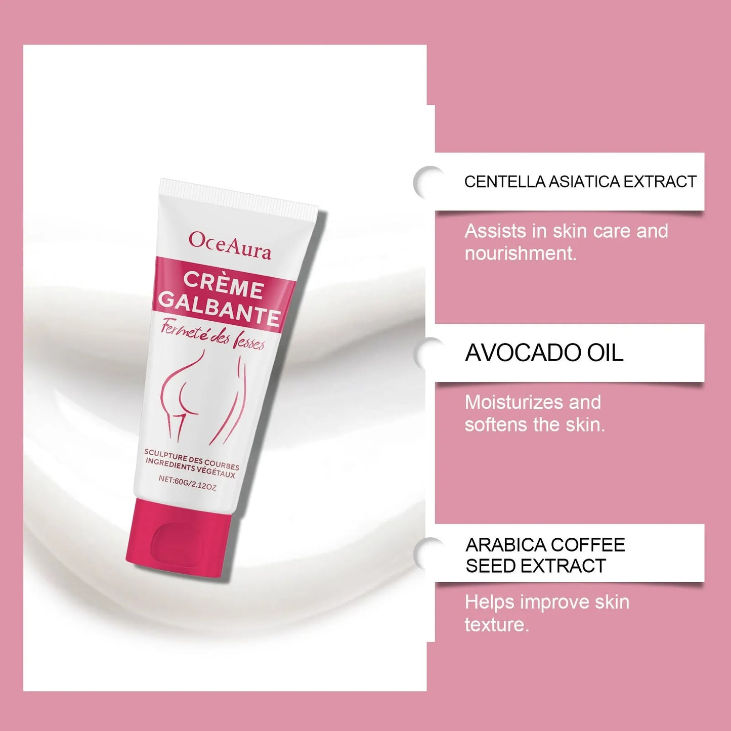 60g tube of hip neck moisturising and nourishing cream with botanical extracts