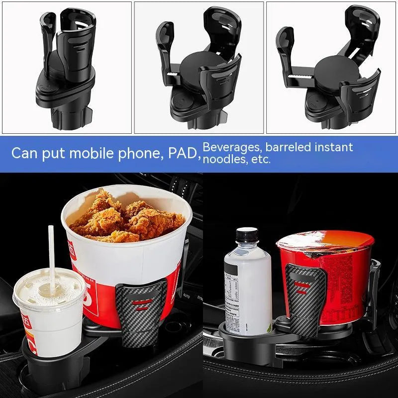 Car cup holder modification with carbon fibre matte finish for vehicle centre console installation