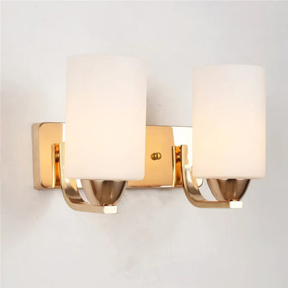 Minimalist chrome glass wall lamp with adjustable light colours for bedside illumination