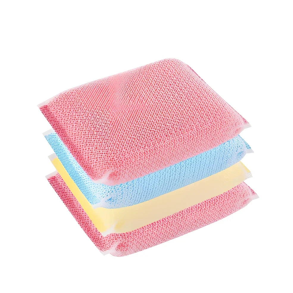 Thickened sponge dish brush with polypropylene filaments for kitchen cleaning