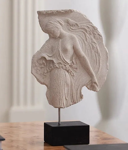 Wine Goddess synthetic resin ornament with modern European design, 35cm tall with 21cm by 7cm base