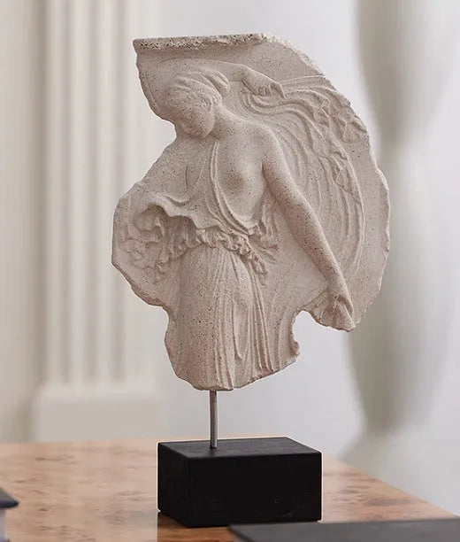 Wine Goddess synthetic resin ornament with modern European design, 35cm tall with 21cm by 7cm base