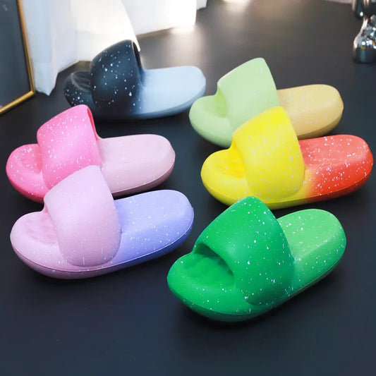 Women's Starry Sky Toe Ring Slippers with 5CM heel in various colors