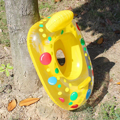 Cartoon-designed inflatable baby swimming ring for safe water play