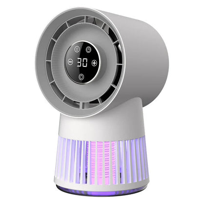 2-in-1 Mosquito Killing Mini Desk Fan with Powerful Suction, Rechargeable Battery, and 360-Degree Airflow