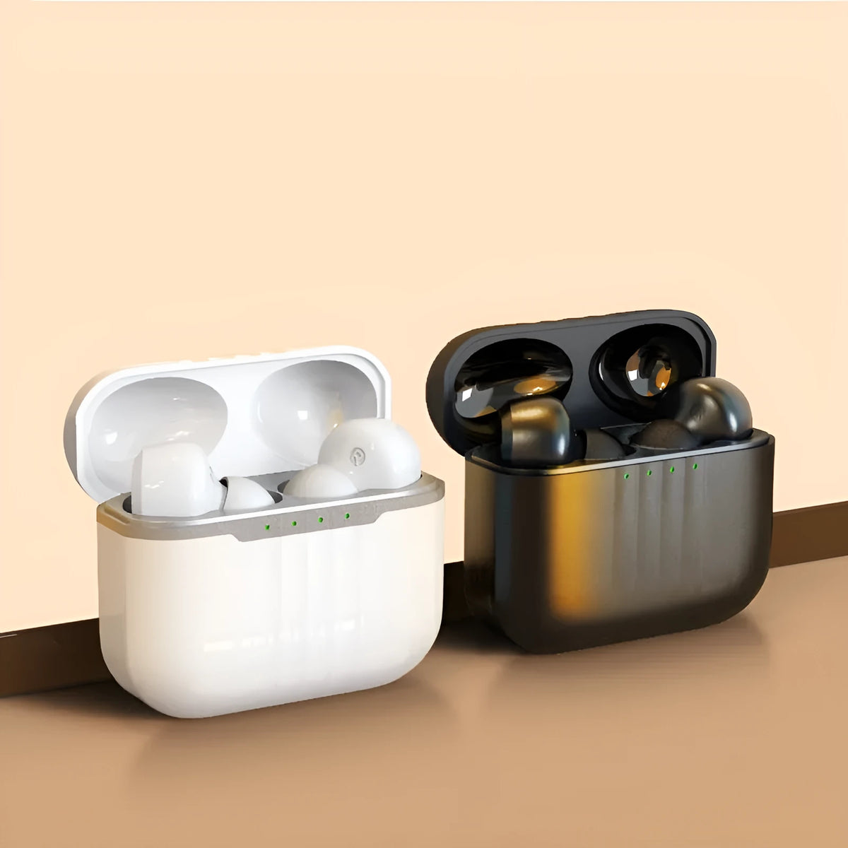 In-ear ENC noise reduction sports earphones in black and white, waterproof, 4-8 hour battery, ABS material, for running and gym use