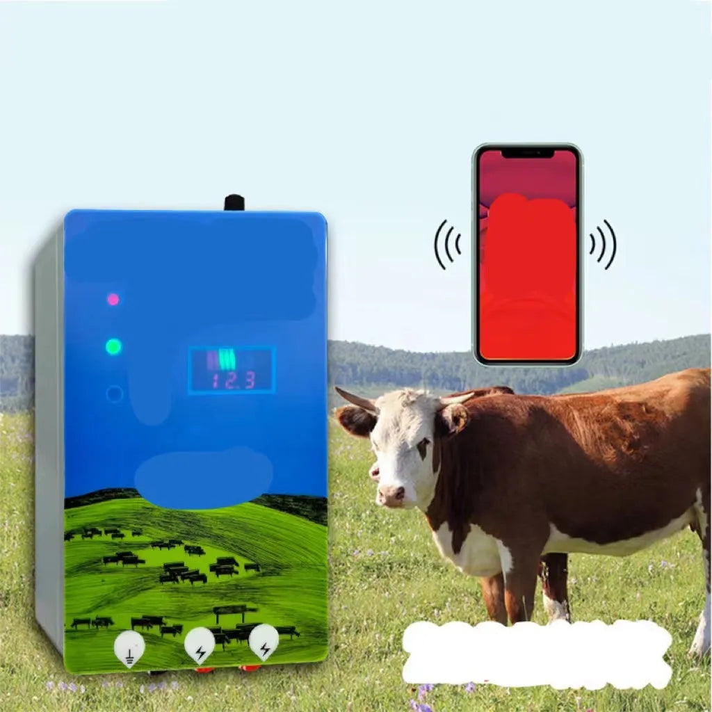 Pasture electronic host high-voltage pulse breeding grid fence set with alarm, ear clips, and solar panel option for livestock security
