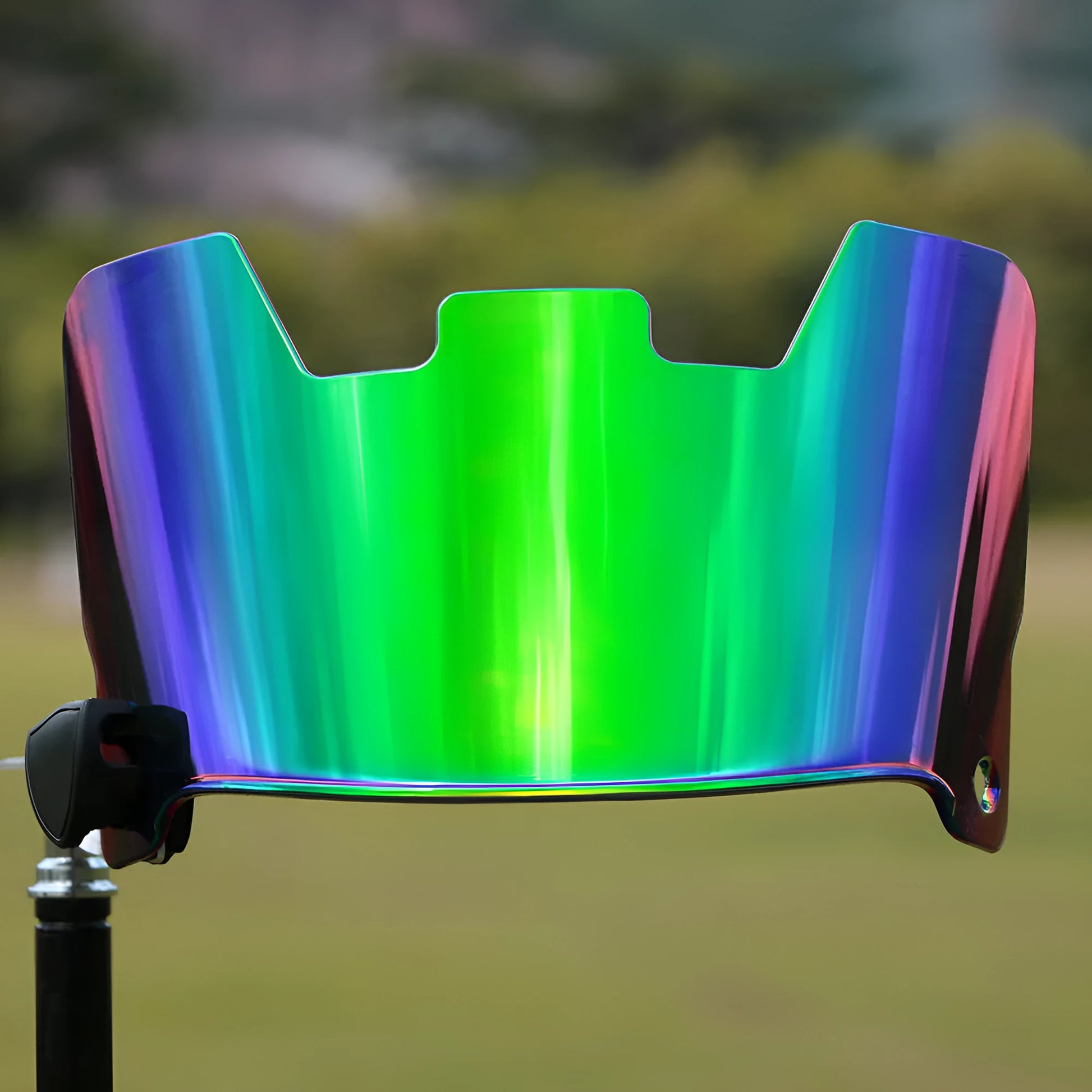 High-strength protective goggles designed for easy installation on an American style rugby helmet, shown in one of 24 available colours.