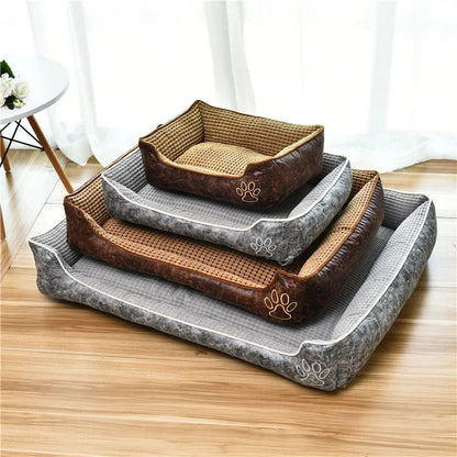 Flannel dog kennel in grey, coffee or beige, removable washable pet house, sizes M to XXL