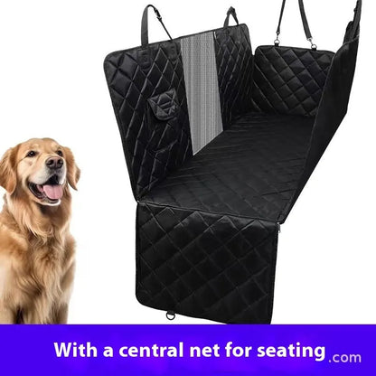 Cloth pet car cushion mat for dogs on vehicle seat in black or grey with optional mesh base