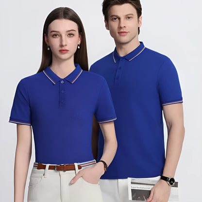Solona ice-feeling work polo shirt in bright red with short sleeves and straight cut design