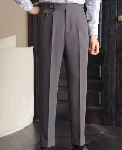 Women's tailored trousers in black, grey, and green, sizes XS to 3XL, full-length formal style