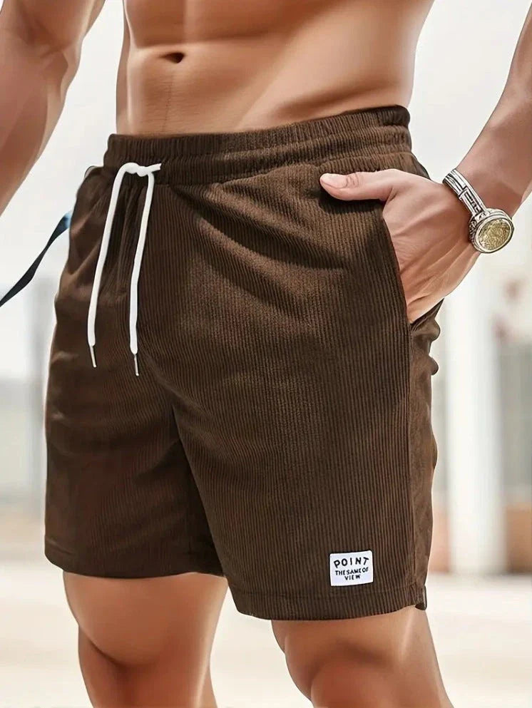 Comfortable corduroy drawstring shorts in a variety of stylish colors, perfect for casual summer wear.