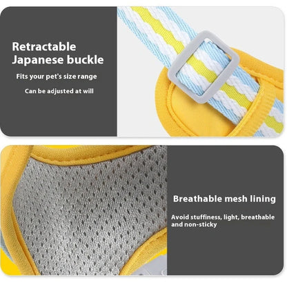 Explosion-proof anti-strangulation pet harness in pink with 1.5m holding rope attached to chest strap