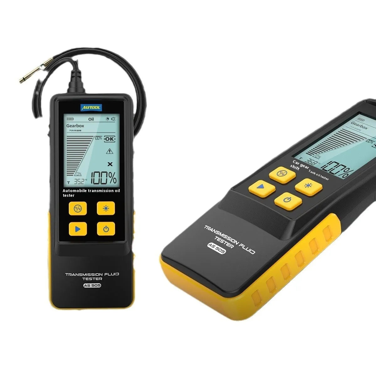 Black automobile transmission fluid oil quality analysis detector, 26 x 14 x 5.5 cm, single diagnostic unit