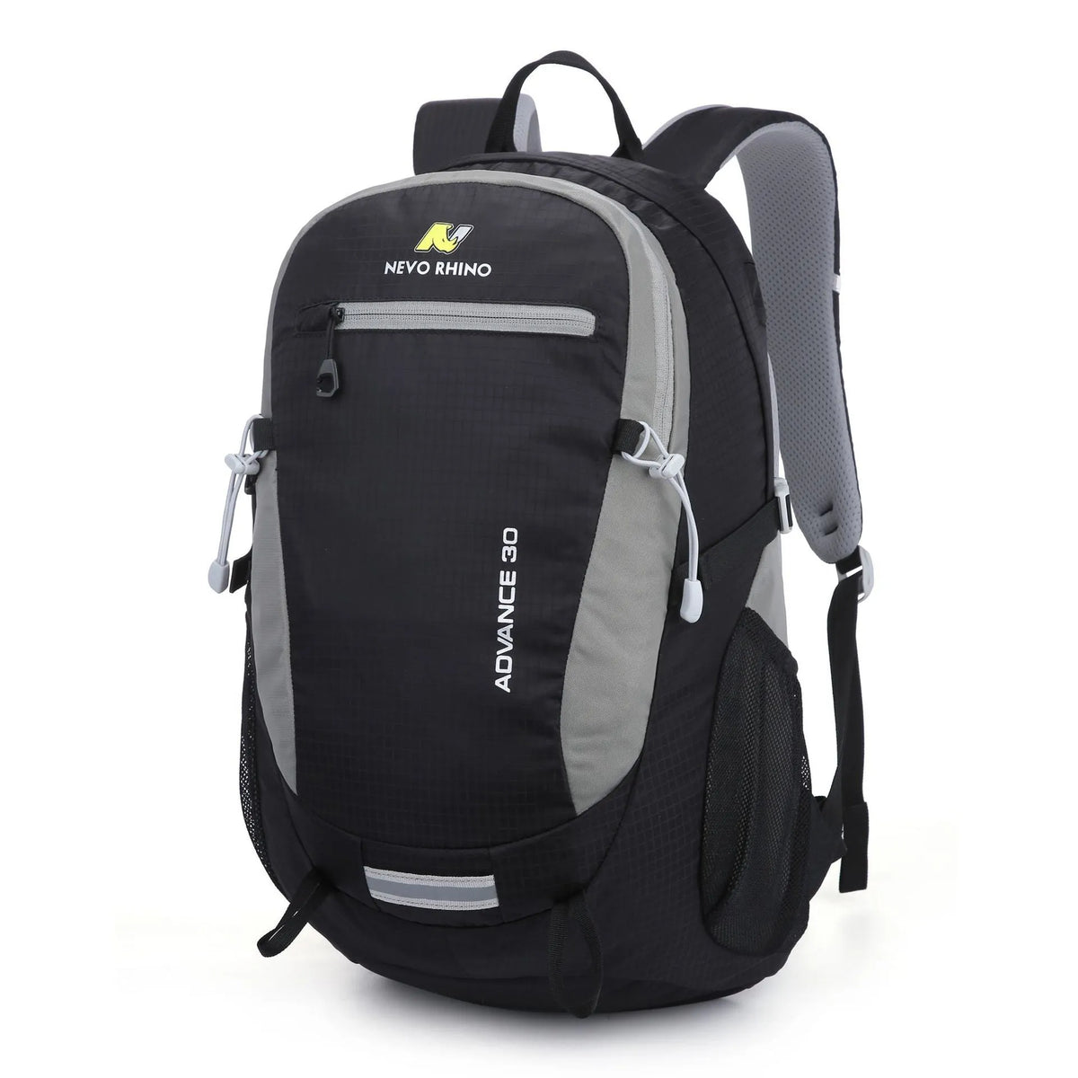 30L nylon outdoor backpack with air pillow straps shown in dark green colour for hiking and travel