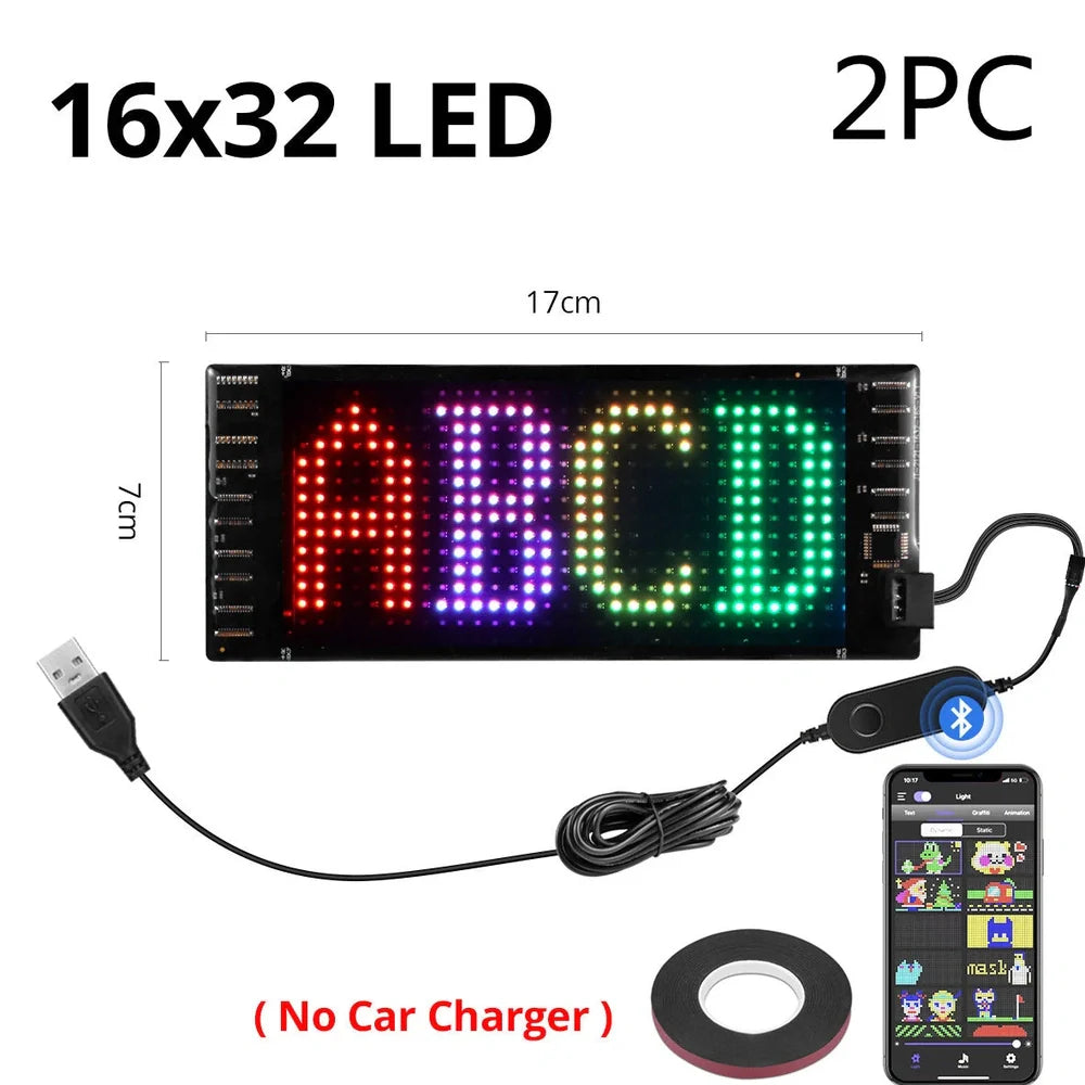 USB programmable LED pixel matrix soft screen displaying custom graphics with 16×192 resolution