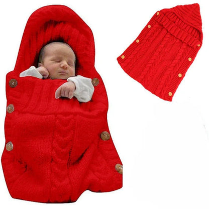 Newborn knit sleeping bag in various colors for autumn and winter, 70x35cm