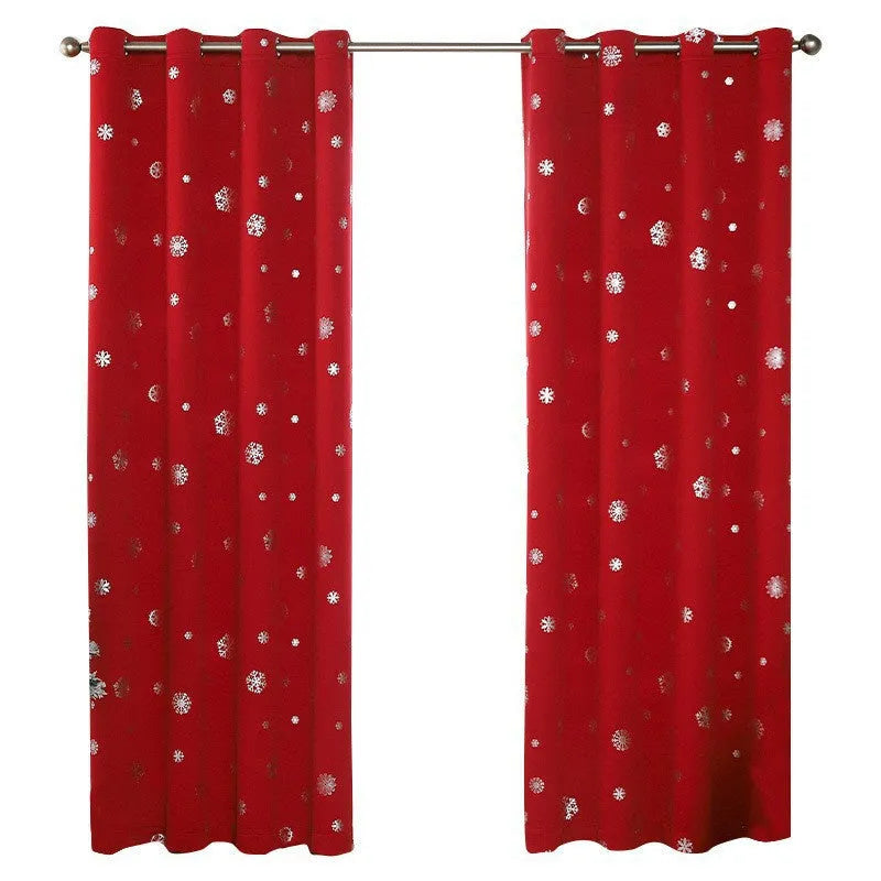 Short hole-free snowflake pattern shade cloth curtain in polyester fabric with modern simplicity style