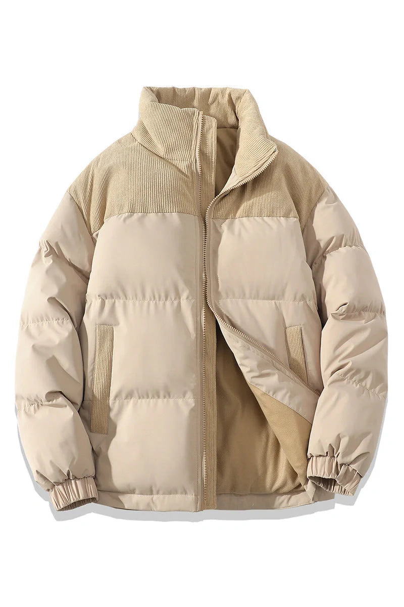 Stylish winter stand collar cotton padded jacket for men and women in various colors