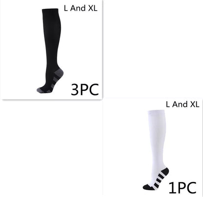 Athletic compression socks with three-bar design for men and women