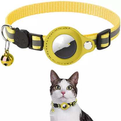 Waterproof reflective nylon collar holder for AirTag, available in multiple colors