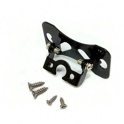 Black universal in car camera holder with adjustable angle bracket for mounting cameras in vehicles