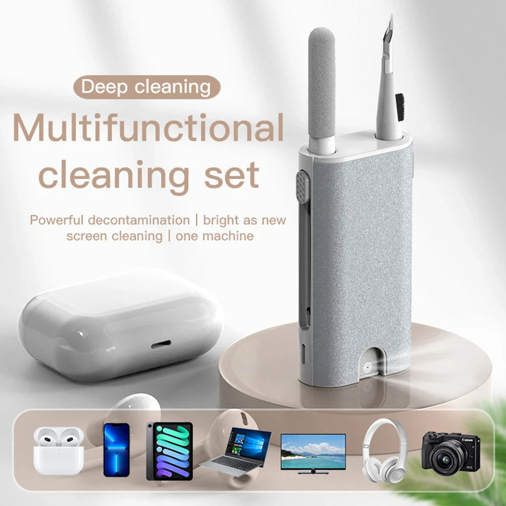 Premium 5-in-1 Screen and Electronics Cleaning Kit with Soft Flocking Sponge, High-Density Brush, and More for Phones, Tablets, Laptops, and Other Devices