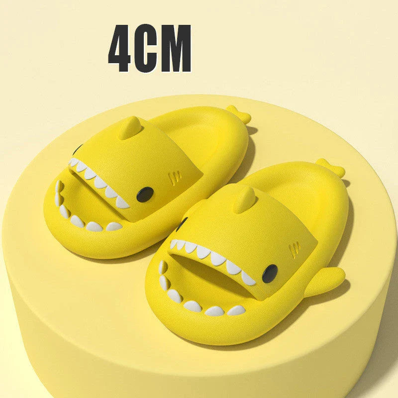 Cozy cartoon shark-themed slippers with anti-slip sole for indoor and outdoor wear