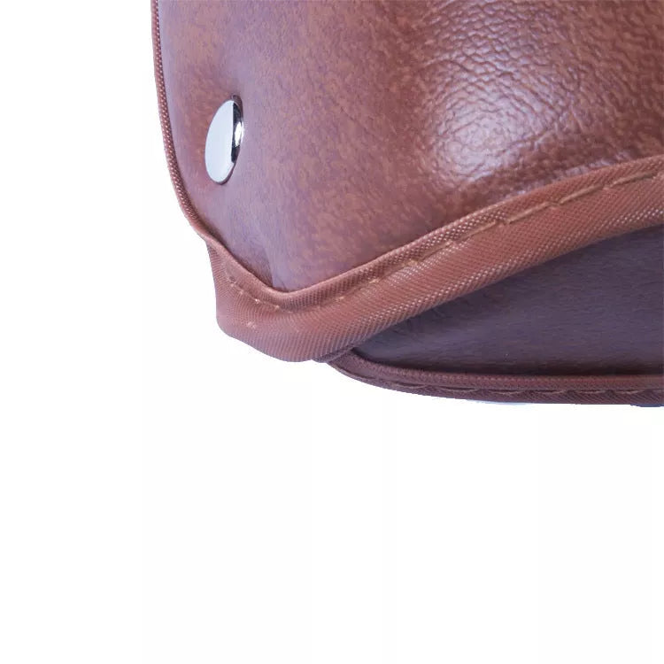Retro brown PU leather bicycle seat cushion for enhanced cycling comfort