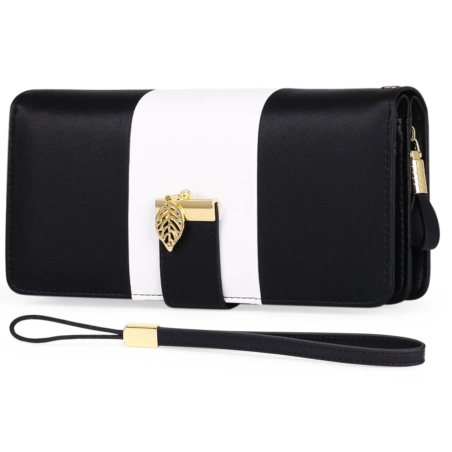 Anti-theft PU leather handbag with lock closure showing 19.5cm compact design