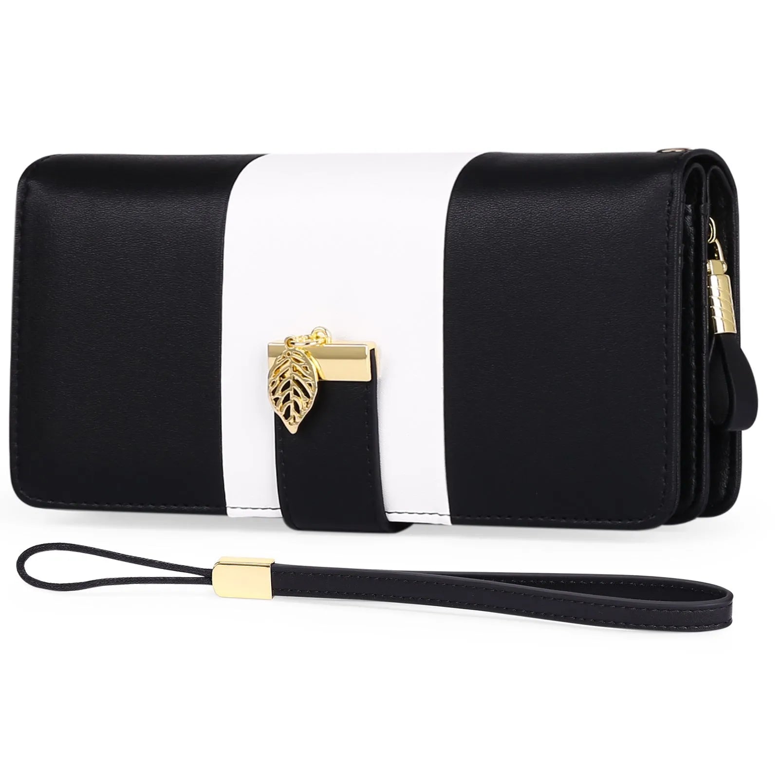 Anti-theft PU leather handbag with lock closure showing 19.5cm compact design