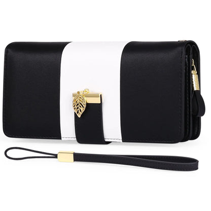 Anti-theft PU leather handbag with lock closure showing 19.5cm compact design