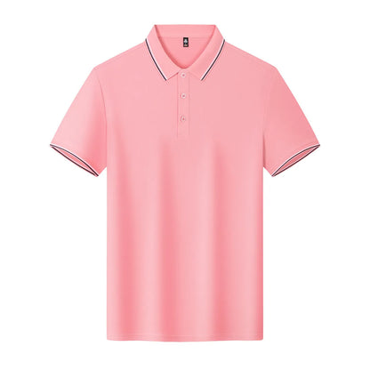 Solona ice-feeling work polo shirt in bright red with short sleeves and straight cut design