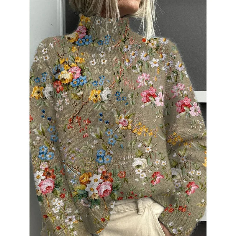 Women's casual Christmas abstract print polyester top with 3D effect pattern