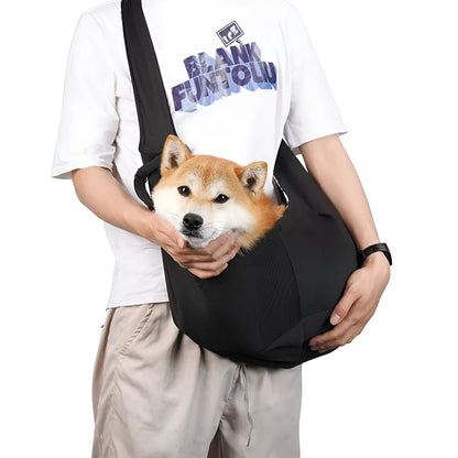 Soft brown adjustable shoulder strap dog carrier bag for small pets